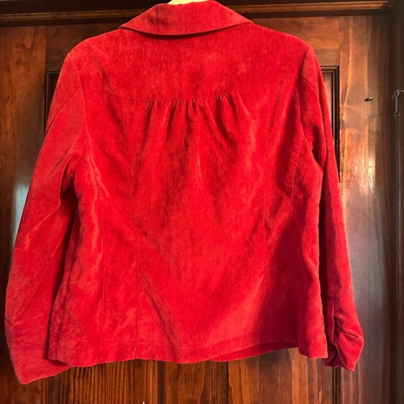 Elegant Red Corduroy Blazer - Picture 3 of 3